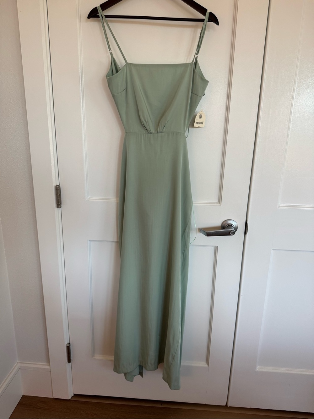Sage Strappy Maxi Slip Dress by Sage in Soft Green